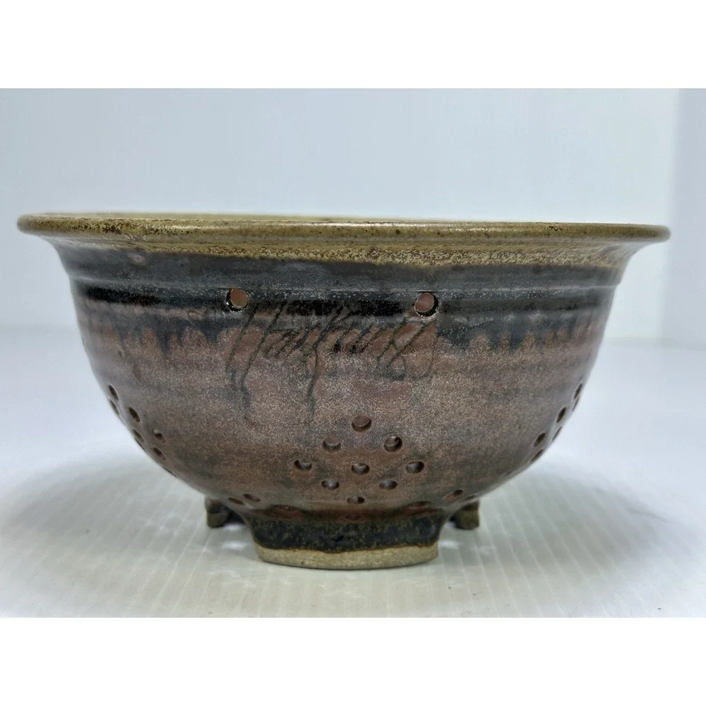 Hand Thrown Art Pottery Colander Strainer Fruit Berries Glossy Finish 4